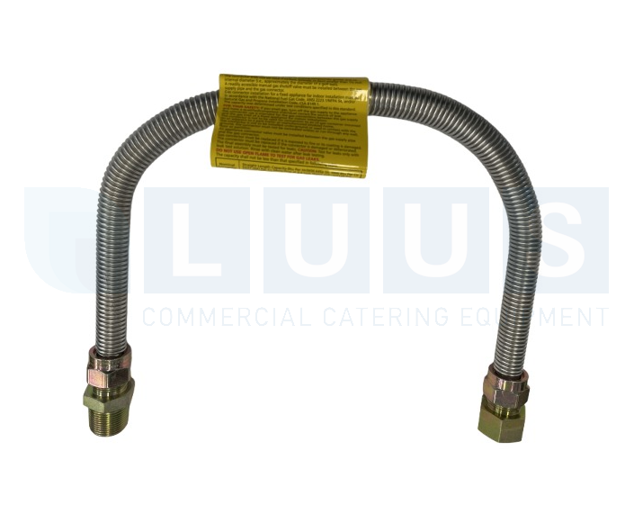 Connector Gas SS304 Corrugated 1/2" 3/4MxF x 24"