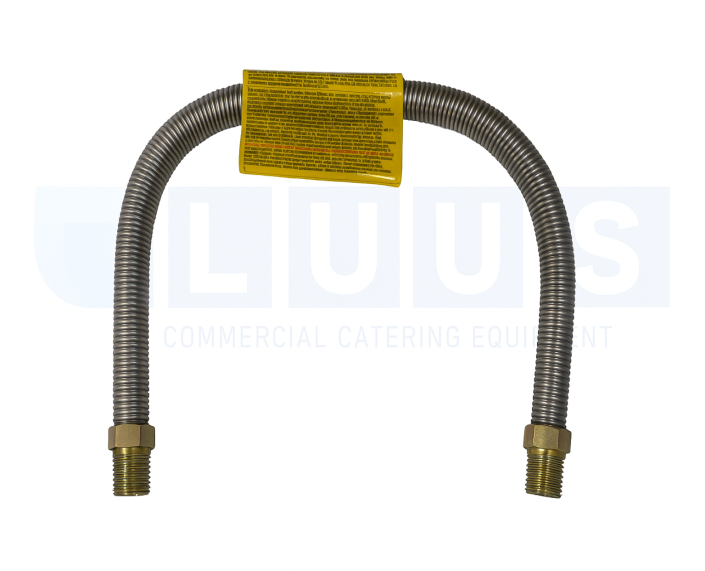 Connector Gas SS304 Corrugated 1/2" 3/4MxM x 18"
