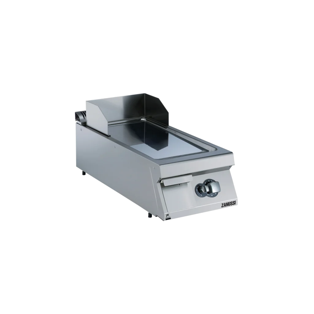 EVO900: 400mm Commercial Gas Smooth Polished Chrome Sloped Fry Top