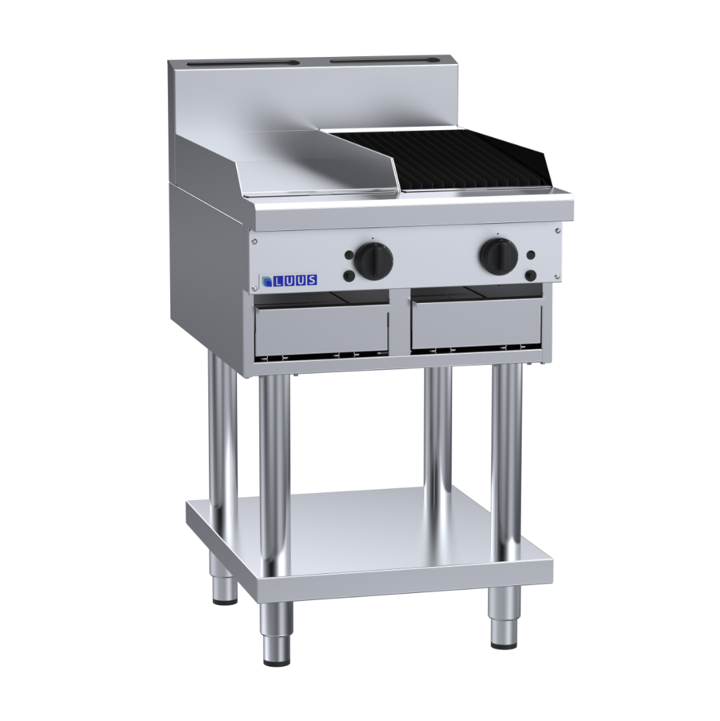 CS-3P3C: 600mm Commercial Gas 300mm Griddle & 300mm Chargrill