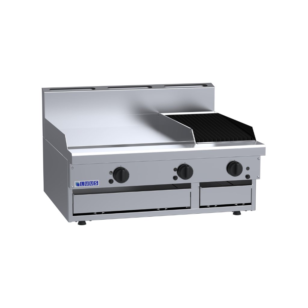 CS-6P3C: 900mm Commercial Gas 600mm Griddle & 300mm Chargrill