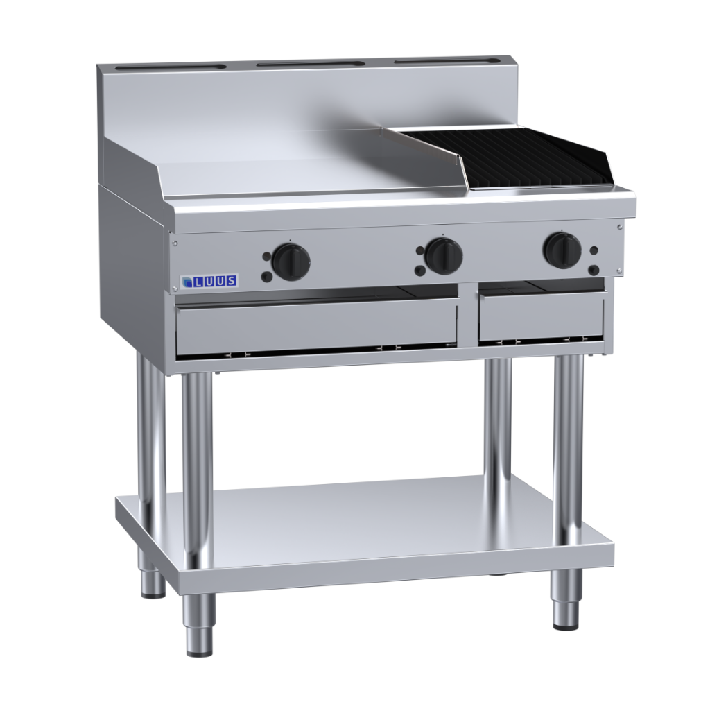 CS-6P3C: 900mm Commercial Gas 600mm Griddle & 300mm Chargrill