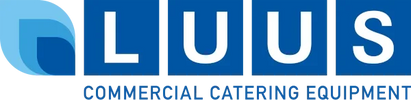 LUUS logo featuring blue geometric shapes and commercial catering equipment text.
