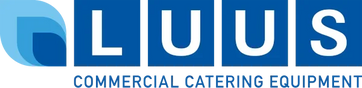 LUUS logo featuring blue geometric shapes and commercial catering equipment text.