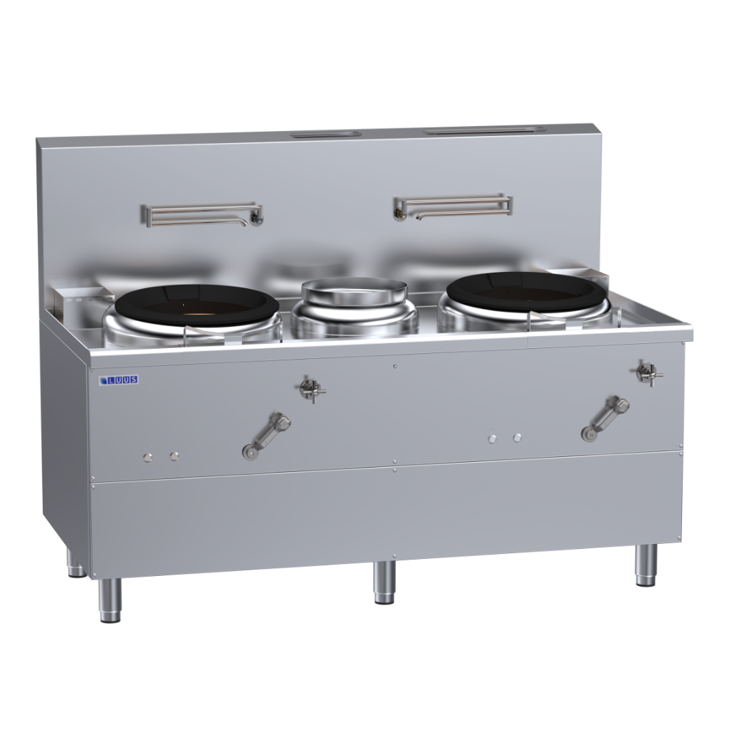 WV-1A1P1A: 1750mm Commercial Gas Fo San Wok & Center Pot Combo