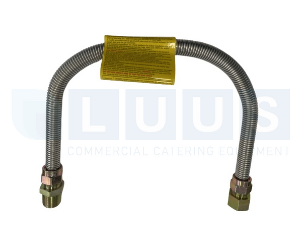 Connector Gas SS304 Corrugated 1/2" 3/4MxF x 24"