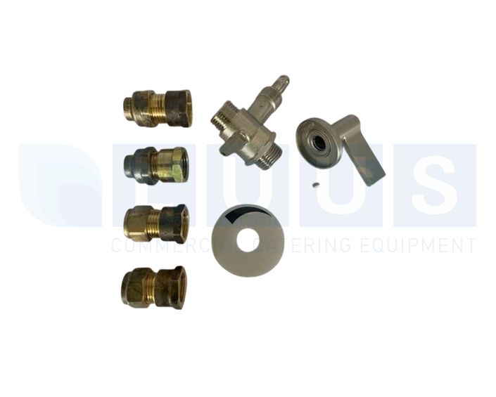 Water Ball Valve 1/2" BSPP, Olive Compression &amp; Flared Compression Kit