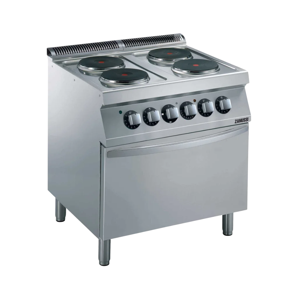 EVO700: 800mm Commercial Electric 4 Hot Plate Boiling Top with Electric Static Oven