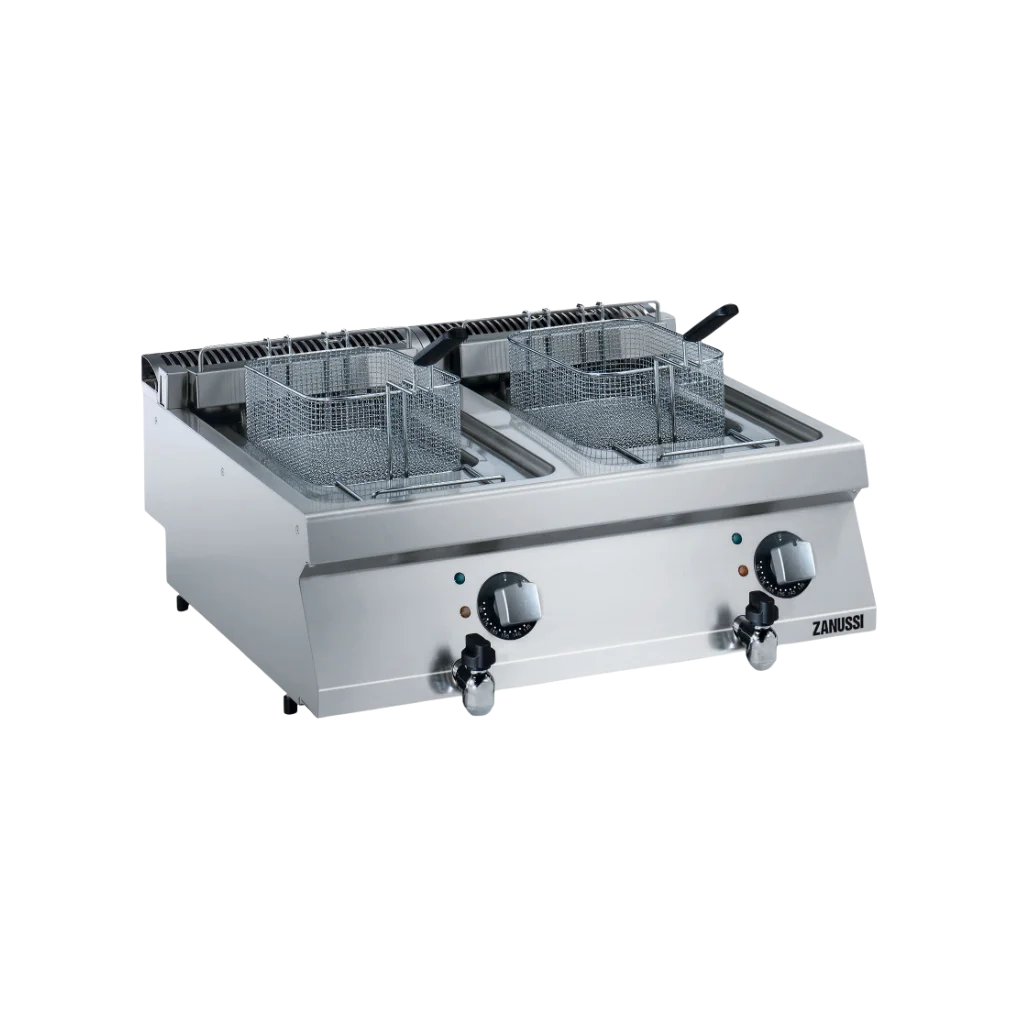 EVO700: 800mm Commercial Electric Twin Well 2x12L Benchtop Fryer