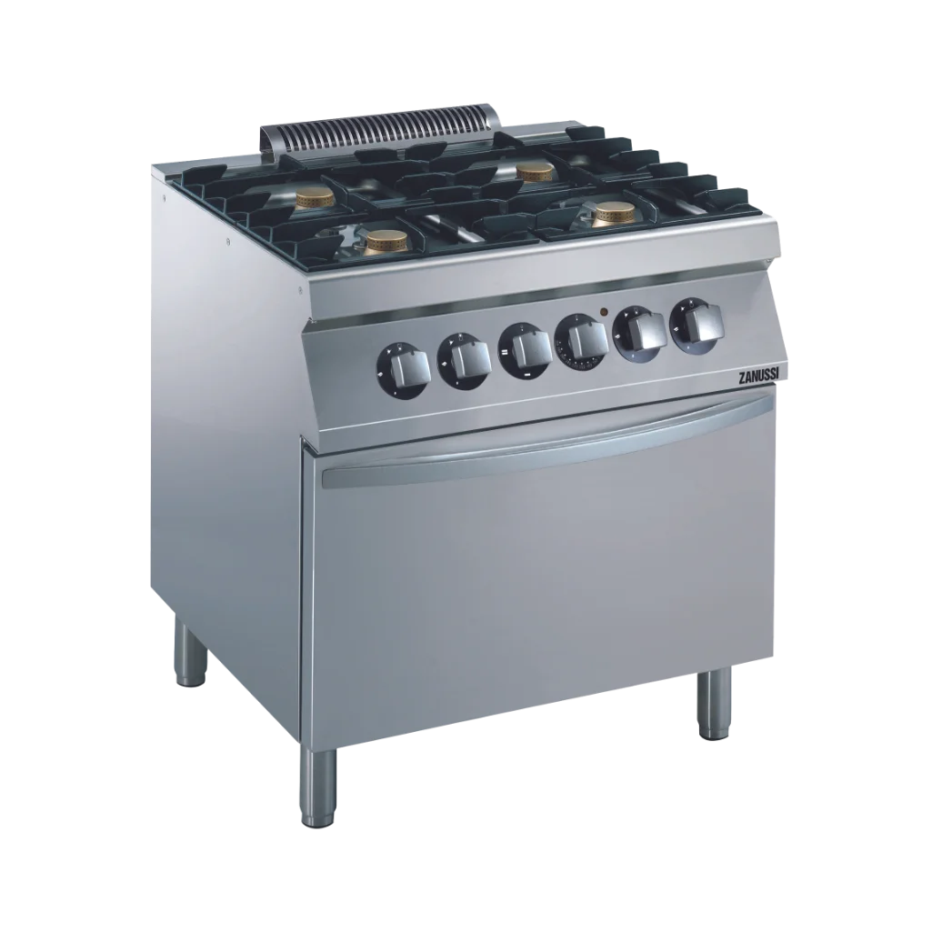 EVO700: 800mm Commercial Gas 4 Burner Cooktop with Gas Static Oven