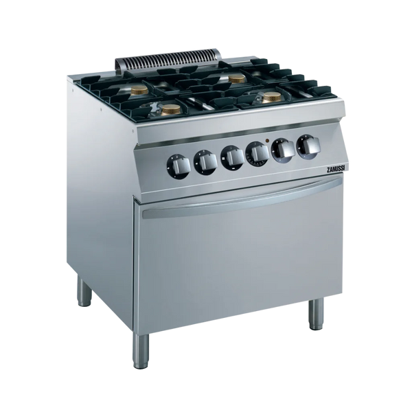 EVO700: 800mm Commercial Gas 4 Burner Cooktop with Electric Static Oven