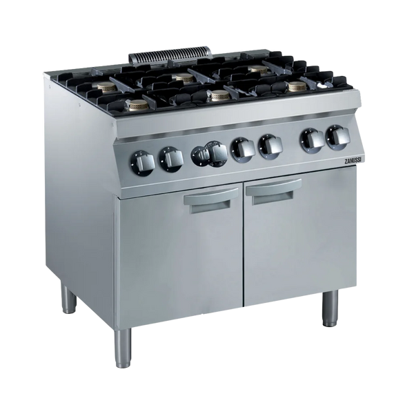 EVO700: 900mm Commercial Gas 6 Burner Cooktop with Large Gas Static Oven