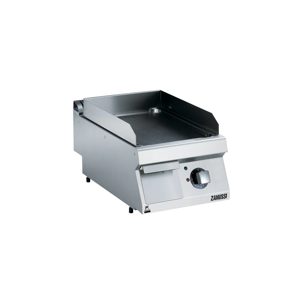 EVO700: 400mm Commercial Electric Smooth Brushed Chrome Fry Top