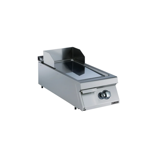 EVO900: 400mm Commercial Gas Smooth Polished Chrome Sloped Fry Top