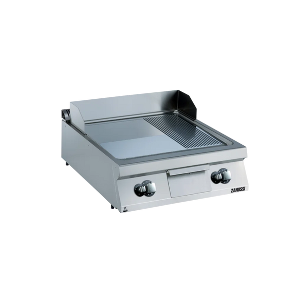 EVO900: 800mm Commercial Gas Smooth Ribbed Polished Chrome Sloped