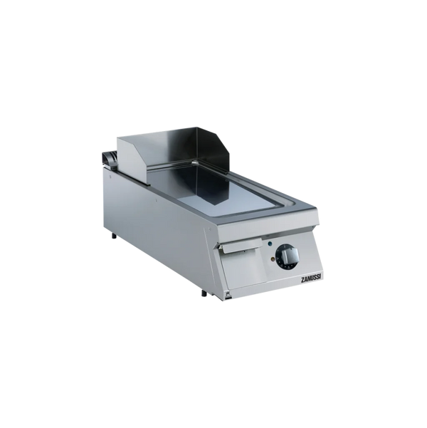 EVO900: 400mm Commercial Electric Smooth Polished Chrome Sloped Fry Top
