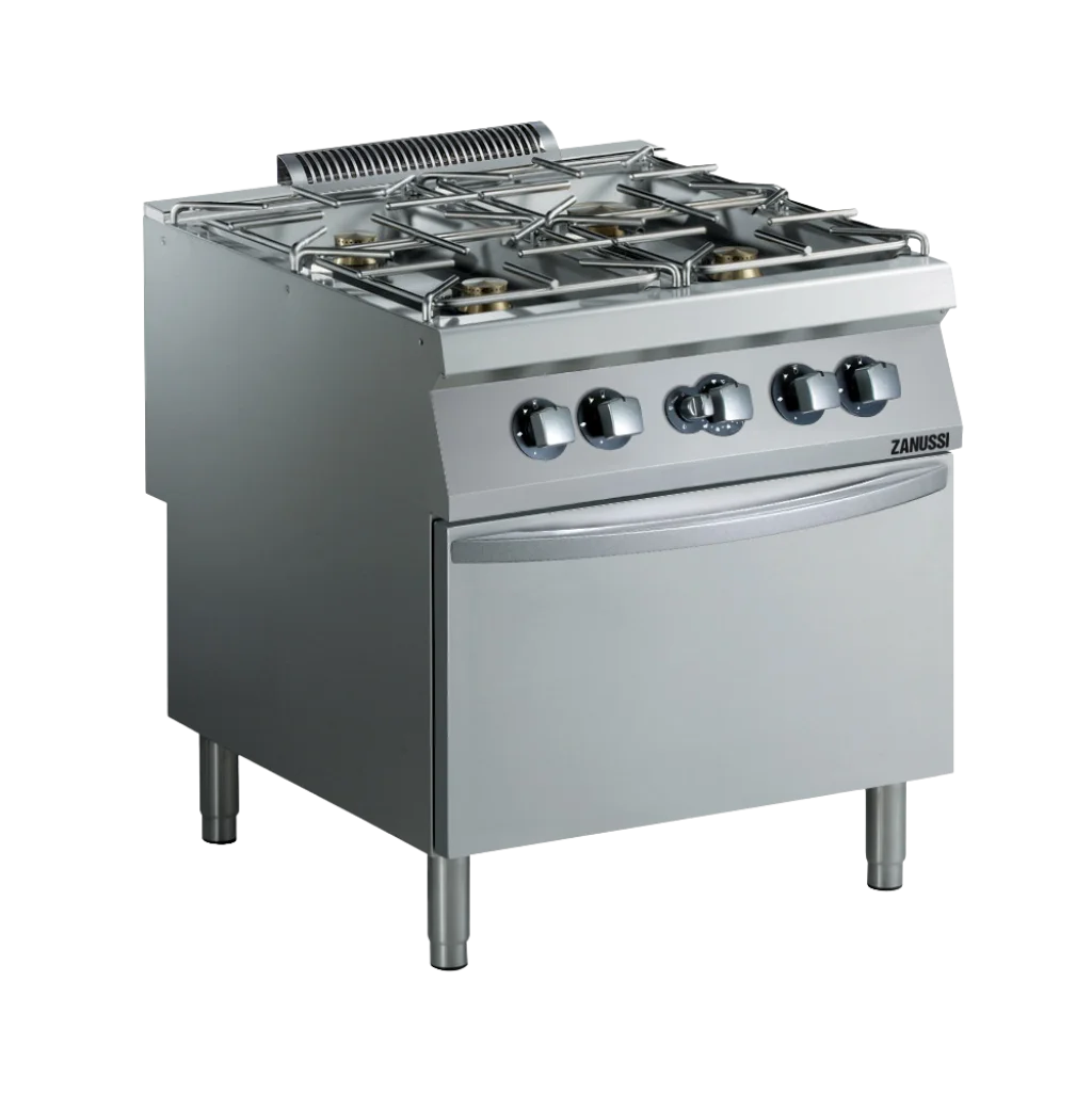 EVO900: 800mm Commercial Gas 4 Burner Cooktop with Gas Static Oven