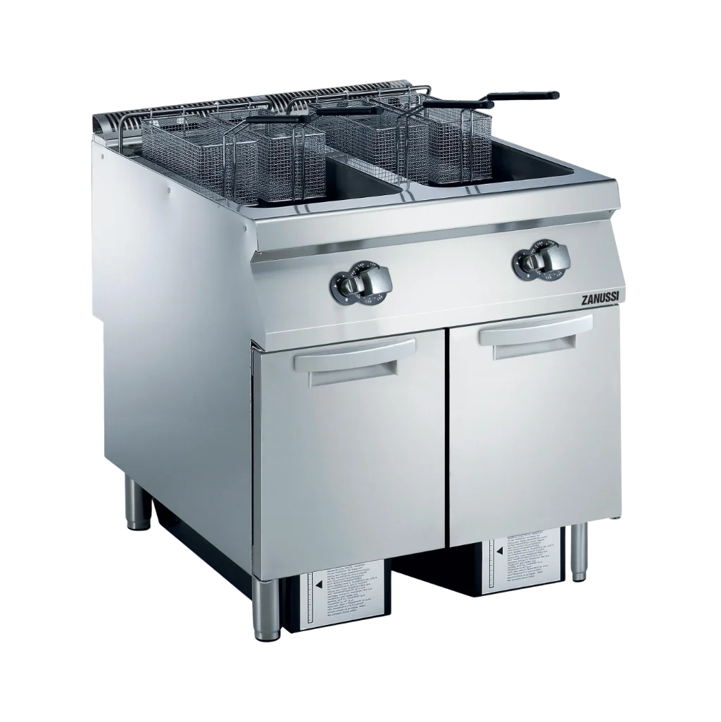 EVO900: 800mm Commercial Gas Twin Well 2x23L Freestanding V Fryer
