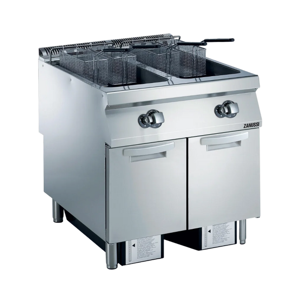 EVO900: 800mm Commercial Gas Twin Well 2x23L Freestanding V Fryer