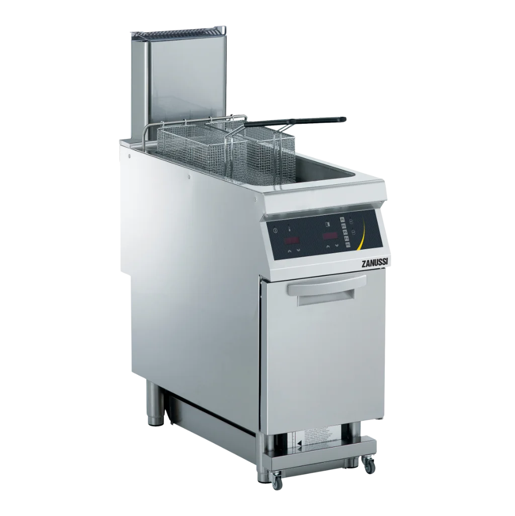 EVO900: 400mm Commercial Electric Single Well 23L V Fryer Electronic Pump