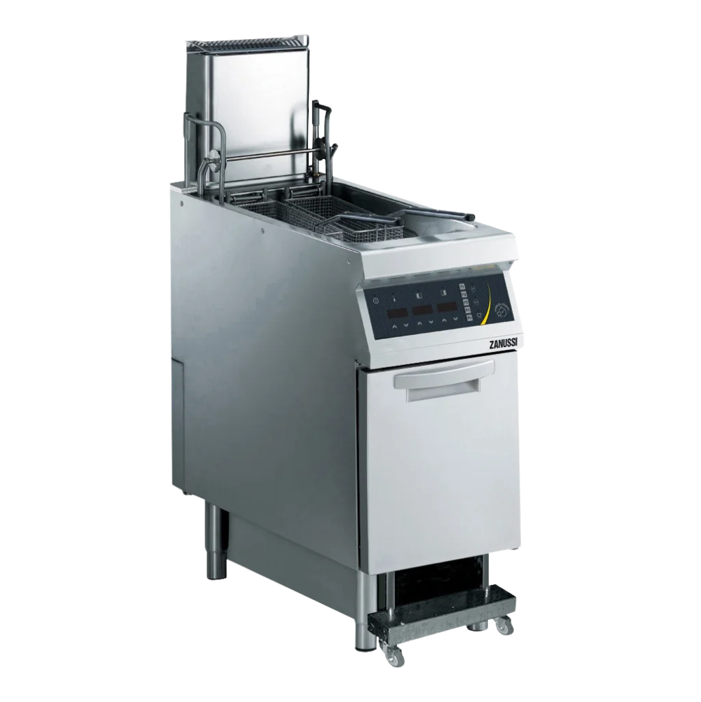 EVO900: 400mm Commercial Electric Single Well 23L V Fryer Auto Cook Pump
