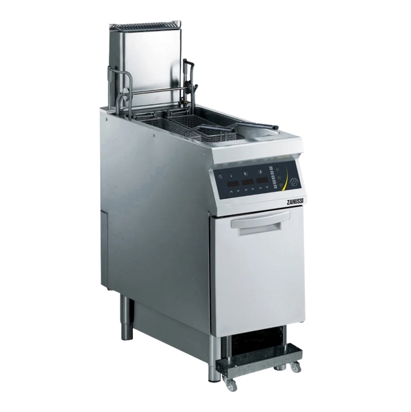 EVO900: 400mm Commercial Electric Single Well 23L V Fryer Auto Cook Pump