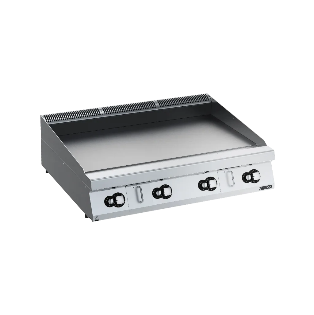 EVO900: 1200mm Commercial Gas Smooth Chromium Plate Fry Top HP