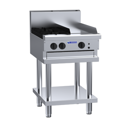 CS-2B3P: 600mm Commercial Gas 2 Burner &amp; 300mm Griddle Cooktop