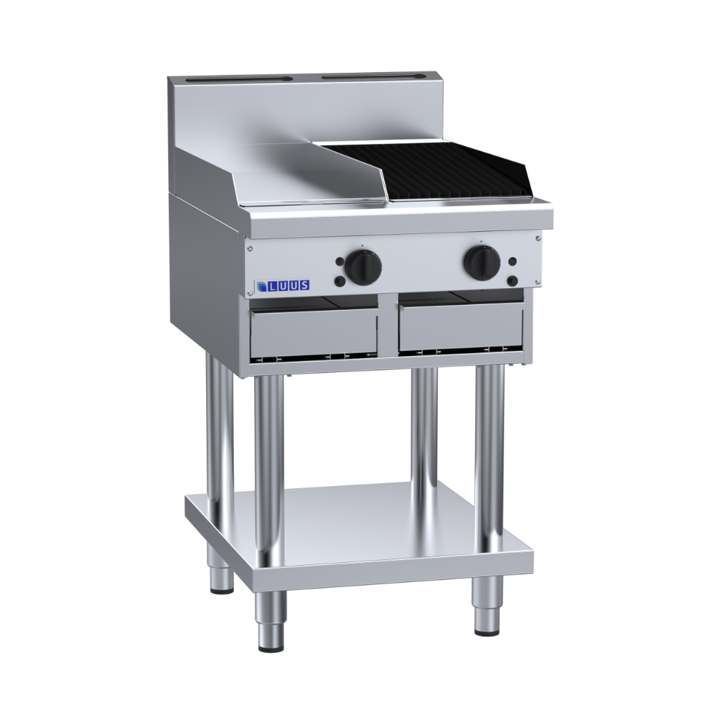 CS-3P3C: 600mm Commercial Gas 300mm Griddle &amp; 300mm Chargrill