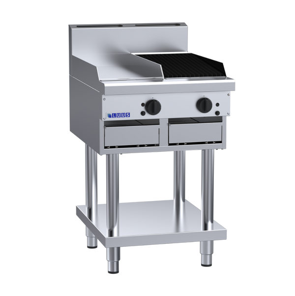 CS-3P3C: 600mm Commercial Gas 300mm Griddle & 300mm Chargrill
