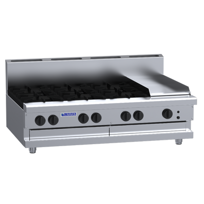 CS-6B3P: 1200mm Commercial Gas 6 Burner &amp; 300mm Griddle Cooktop