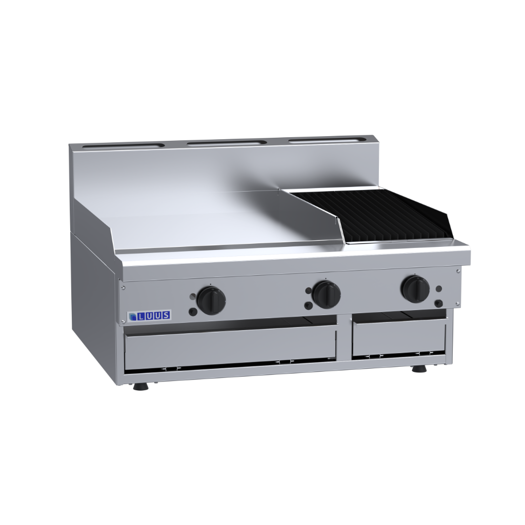CS-6P3C: 900mm Commercial Gas 600mm Griddle &amp; 300mm Chargrill