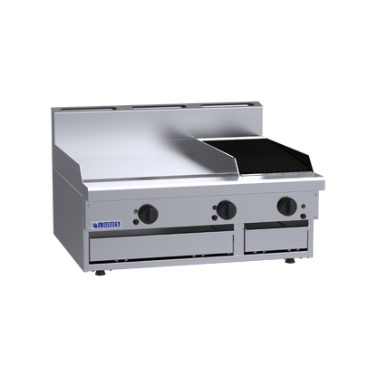 CS-6P3C: 900mm Commercial Gas 600mm Griddle &amp; 300mm Chargrill