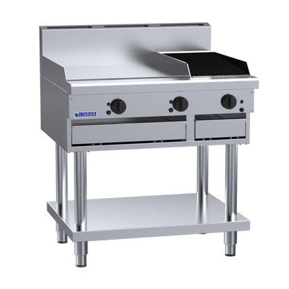 CS-6P3C: 900mm Commercial Gas 600mm Griddle &amp; 300mm Chargrill
