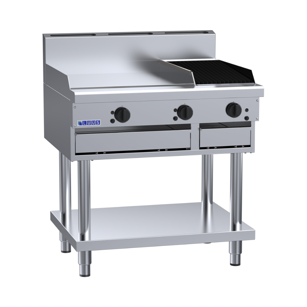 CS-6P3C: 900mm Commercial Gas 600mm Griddle &amp; 300mm Chargrill