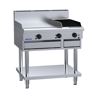 CS-6P3C: 900mm Commercial Gas 600mm Griddle &amp; 300mm Chargrill