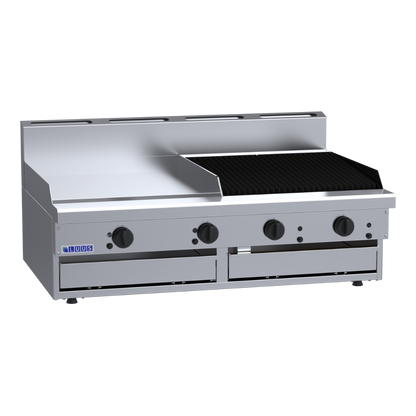 CS-6P6C: 1200mm Commercial Gas 600mm Griddle &amp; 600mm Chargrill