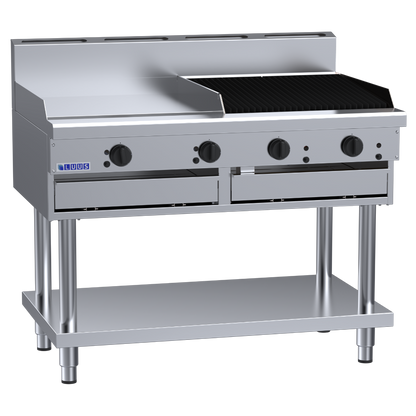 CS-6P6C: 1200mm Commercial Gas 600mm Griddle &amp; 600mm Chargrill