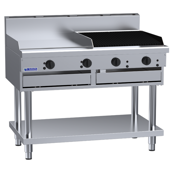 CS-6P6C: 1200mm Commercial Gas 600mm Griddle & 600mm Chargrill