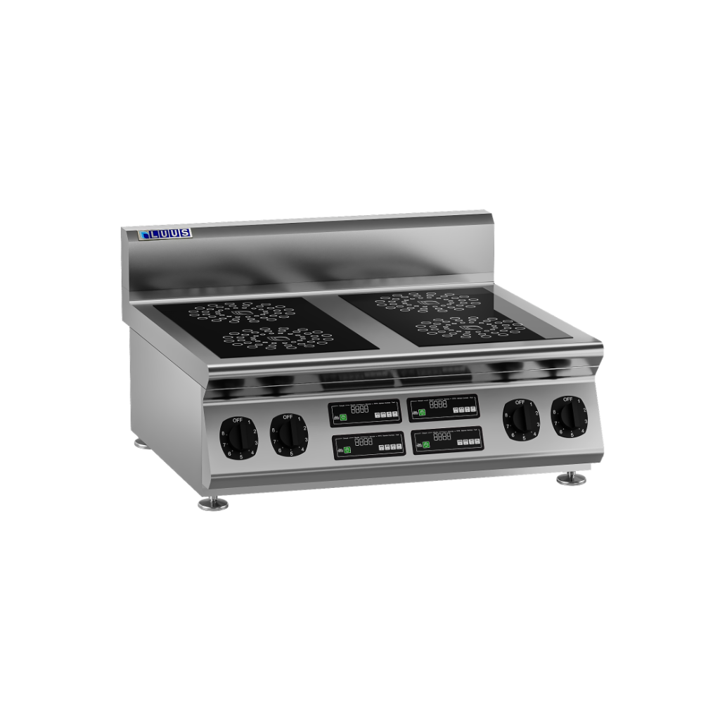 EC7-4B: 800mm Commercial 4 Zone Induction Cooktop