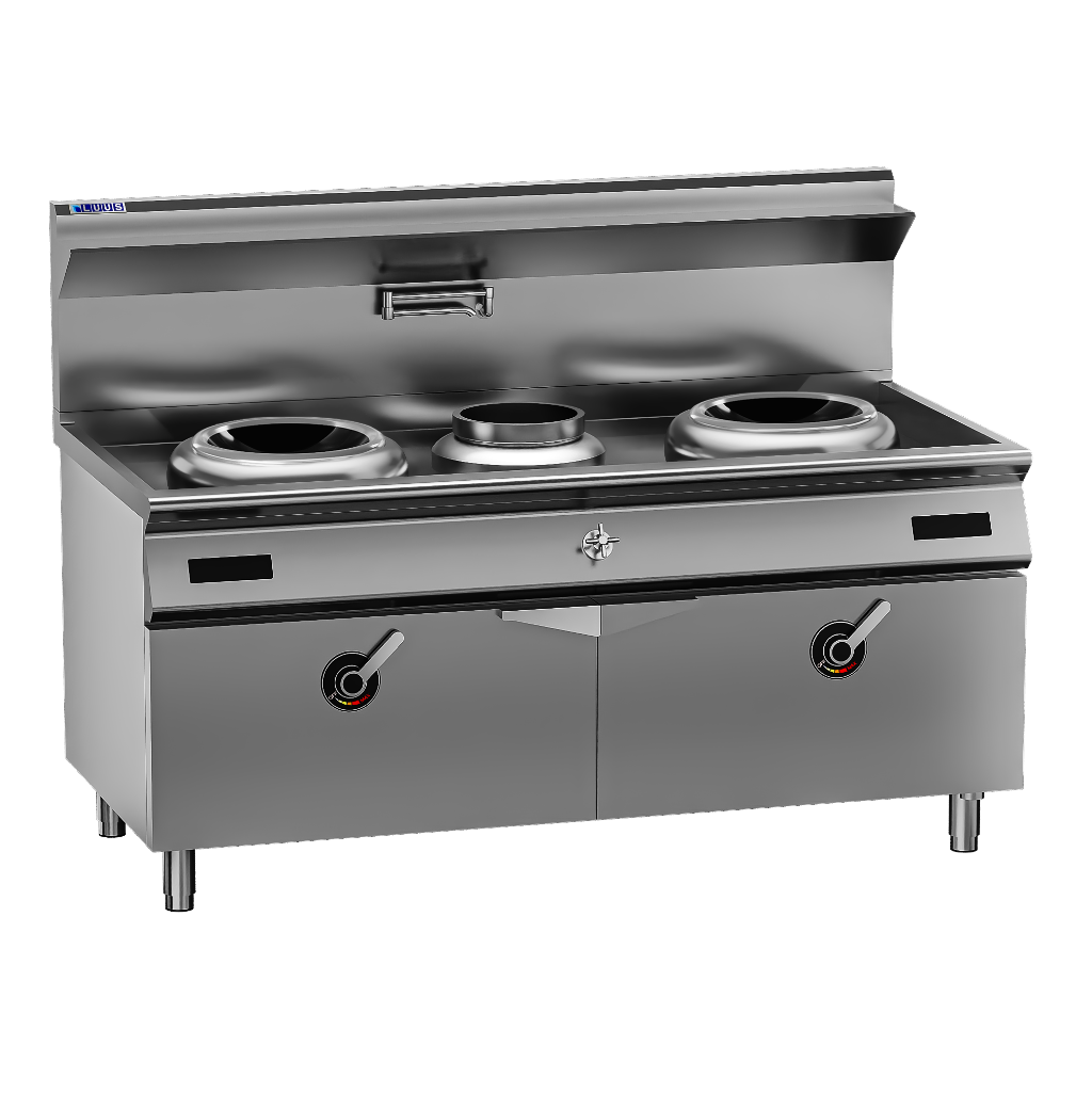 EHW-1C1P1C: 1800mm High-Power Induction Wok &amp; Centre Pot Combo