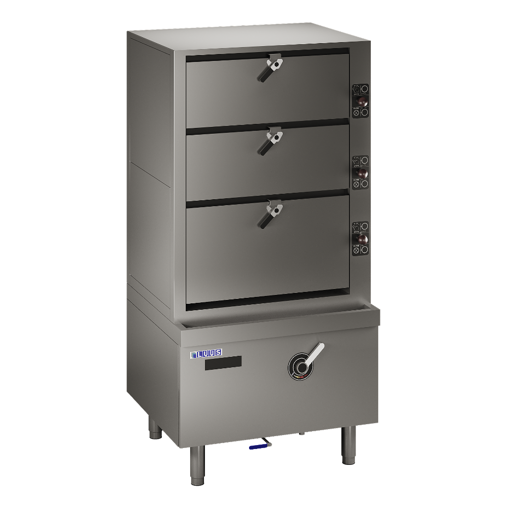 ESC-90: 900mm Commercial 3 Tier Induction Steam Cabinet