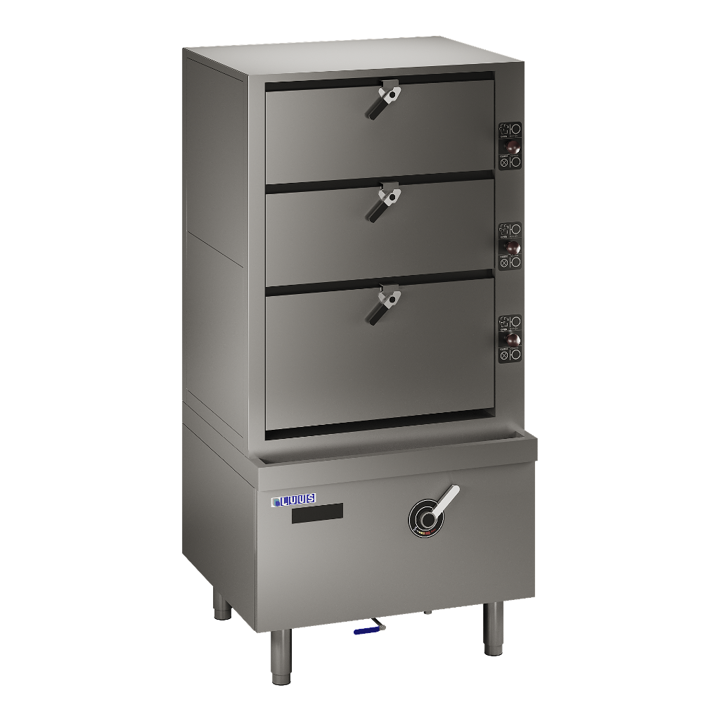 ESC-90: 900mm Commercial 3 Tier Induction Steam Cabinet