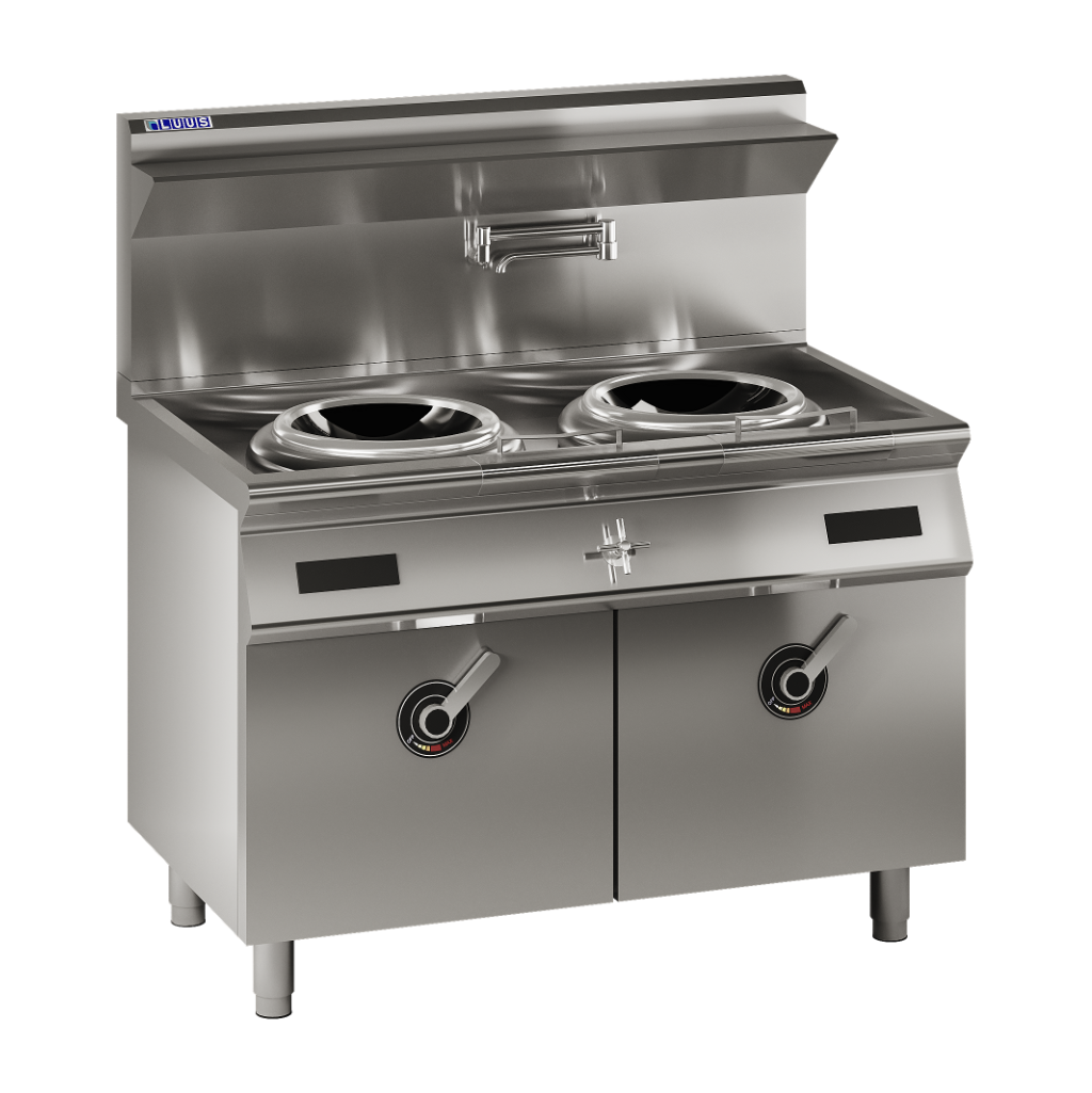 ESW-2C: 1200mm 2 Hole Commercial Induction Wok Double Ring