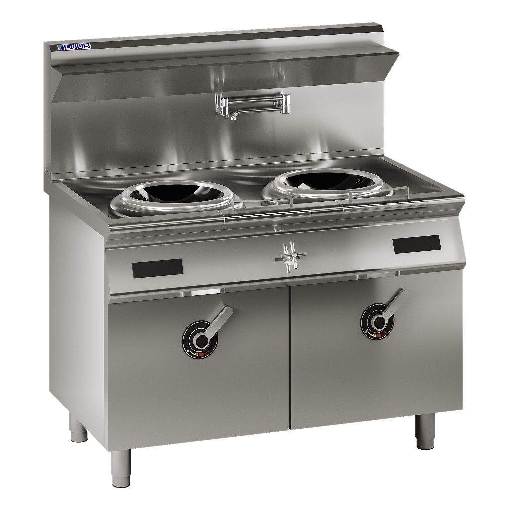 ESW-2C: 1200mm 2 Hole Commercial Induction Wok Double Ring