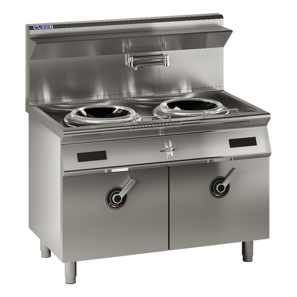 ESW-2C: 1200mm 2 Hole Commercial Induction Wok Double Ring