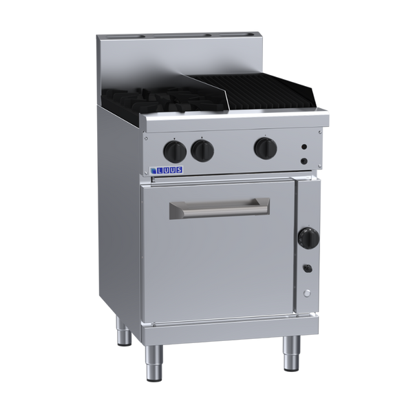 RF-2B3C: 600mm Gas 2 Burner 300mm Chargrill Range & Convection Oven