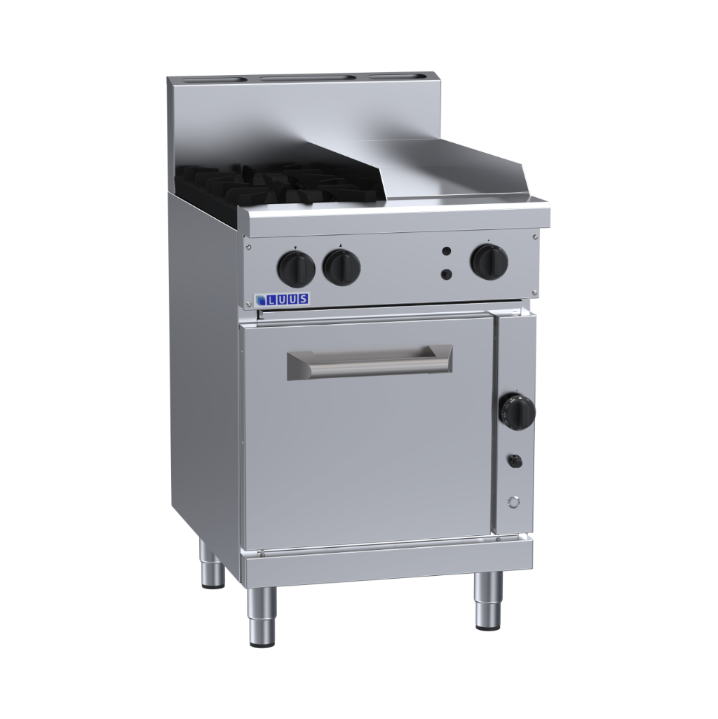 RF-2B3P: 600mm Gas 2 Burner 300mm Griddle Range &amp; Convection Oven
