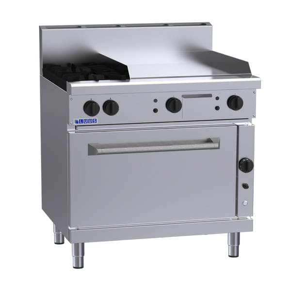 RF-2B6P: 900mm Gas 2 Burner 600mm Griddle Range & Convection Oven