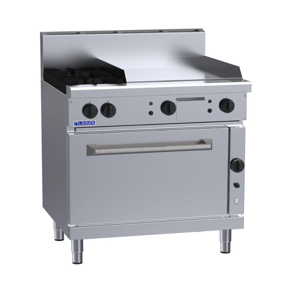 RF-2B6P: 900mm Gas 2 Burner 600mm Griddle Range &amp; Convection Oven